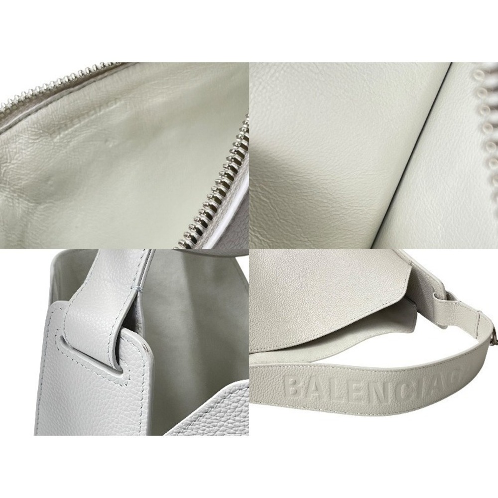 BALENCIAGA North South Tote Bag Shoulder Bag White Leather - Picture 8 of 10